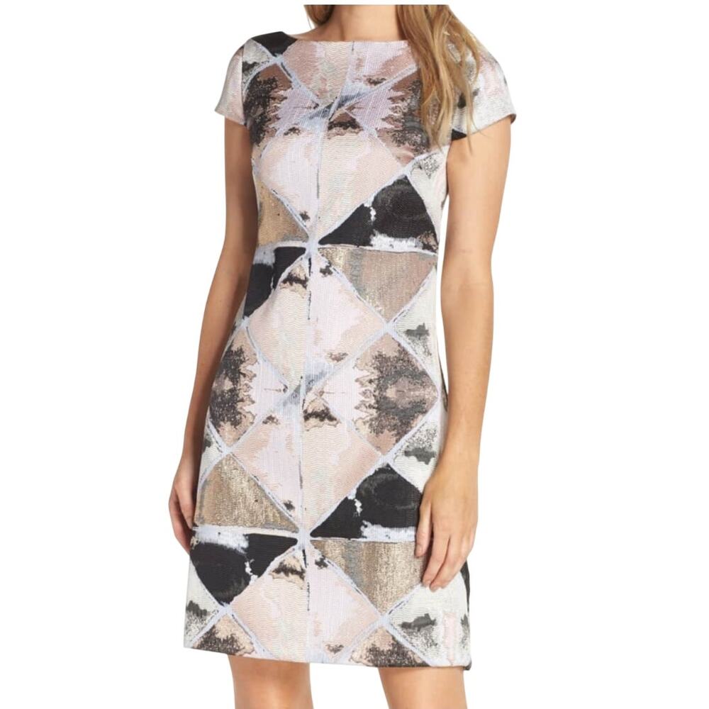 Vince Camuto Geometric Print Mini Dress -  Sparkle Holiday Dress
